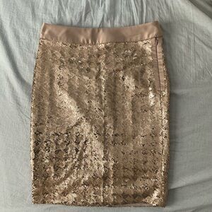 The Limited Gold Sequin Pencil Skirt